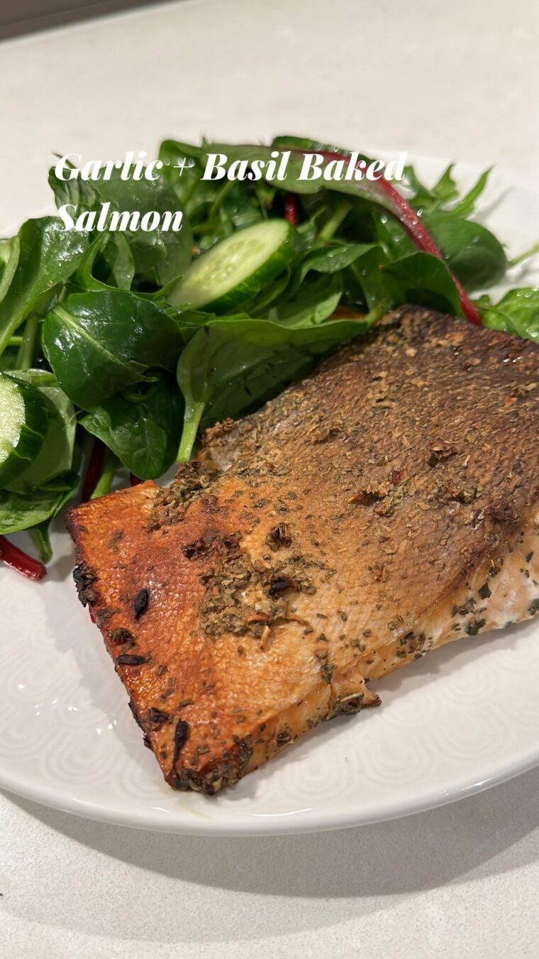 Garlic Basil Baked Salmon