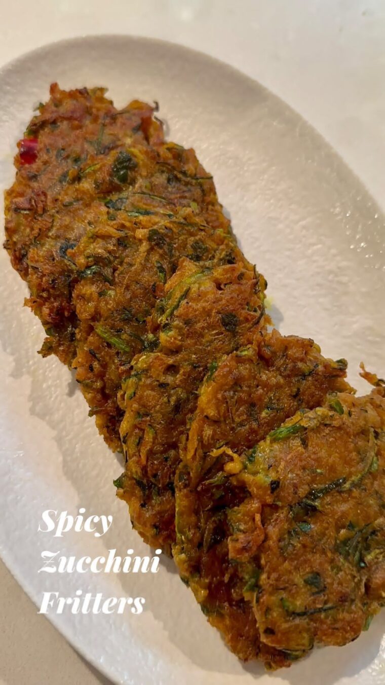Spicy Vegan Zucchini Fritters
