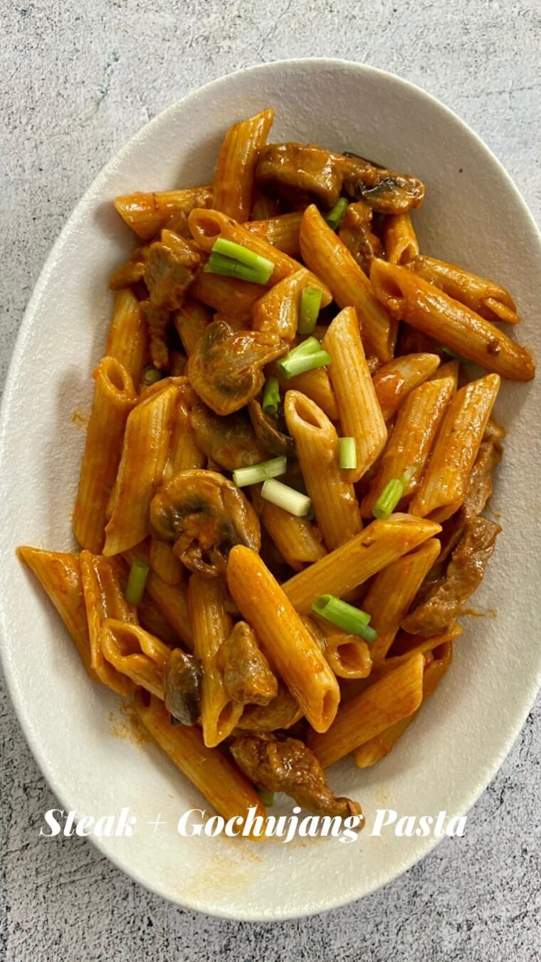 Steak Gochujang Mushrooms Pasta
