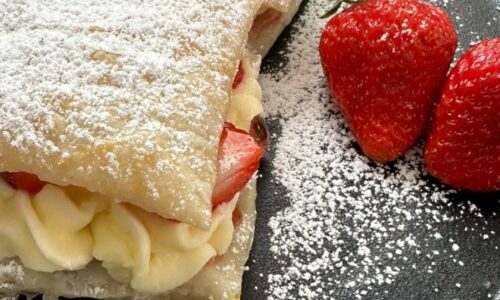 Strawberries Cream Puff Pastry Sandwiches