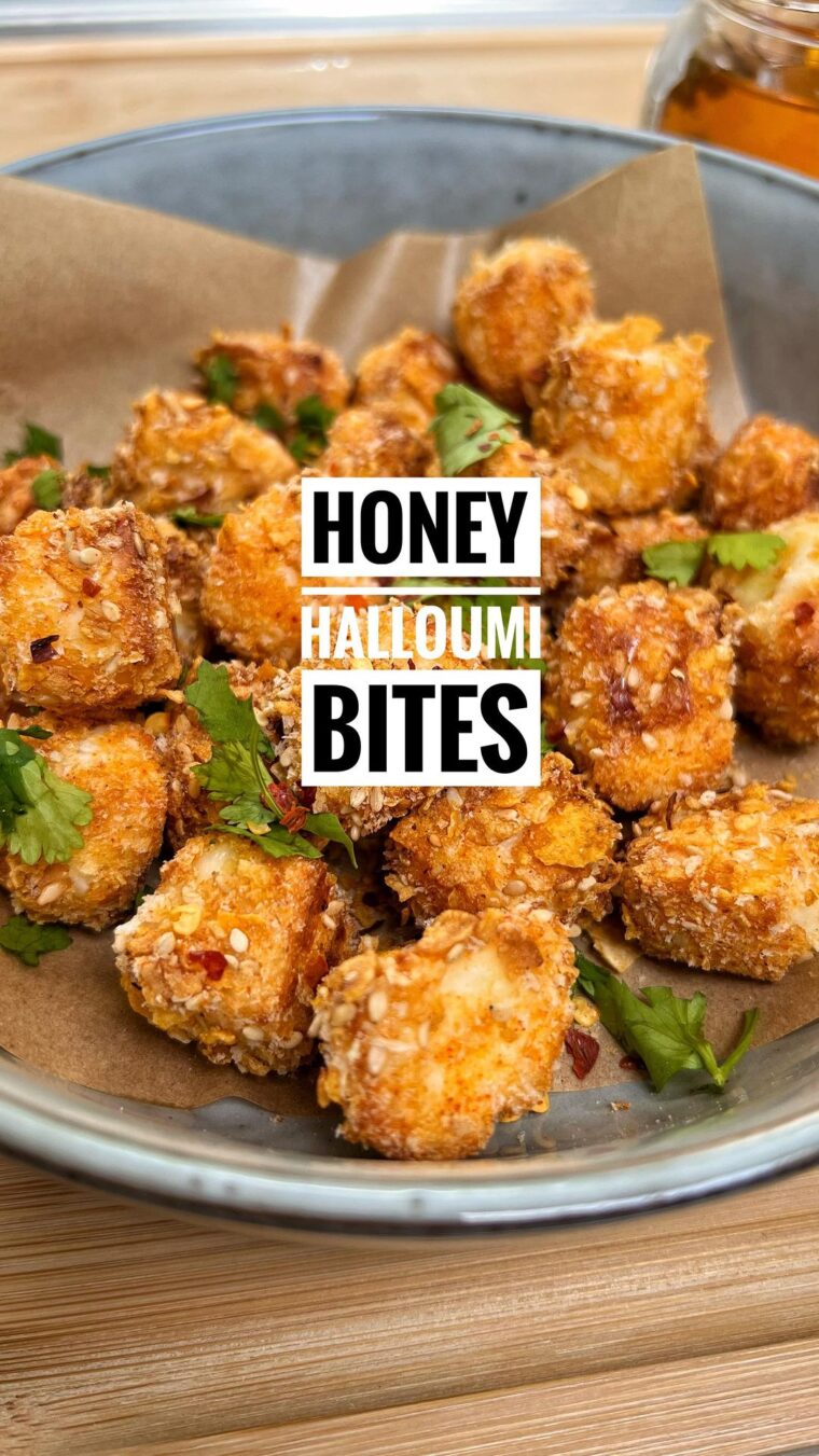 Airfried Honey Halloumi Bites