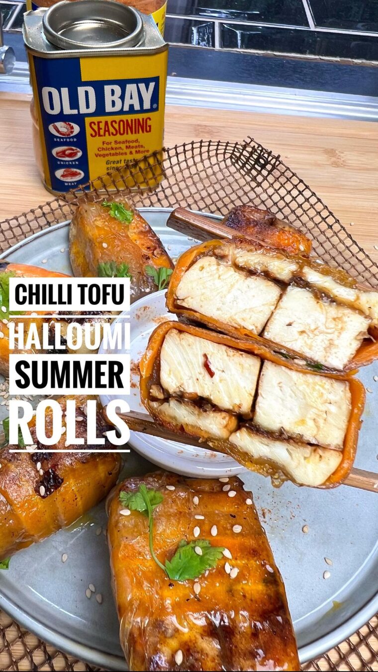 Chilli Halloumi Tofu Summer Rolls