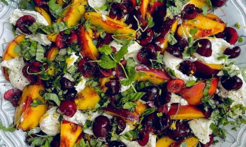 Grilled Nectarines With Burrata Herbs