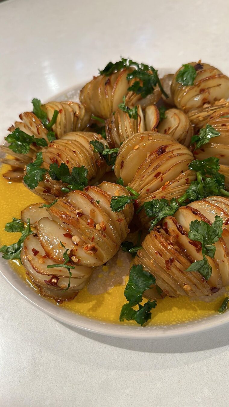 Maple And Chilli Hasselback Potatoes