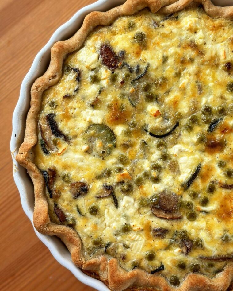 Zucchini Mushroom & Peas Quiche