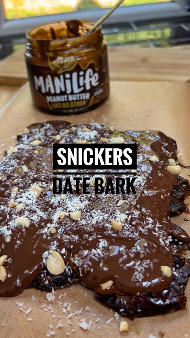 4 Ingredients Snickers Date Bark