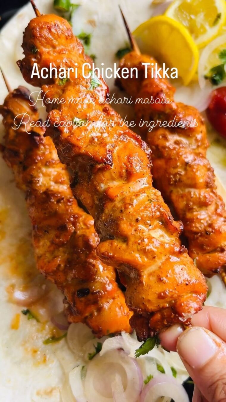 Achari Chicken Tikka With Homemade Achari Masala