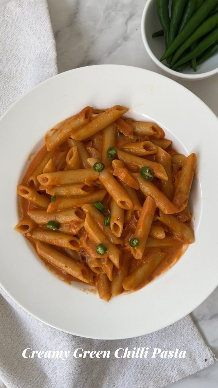 Creamy Green Chilies Pasta