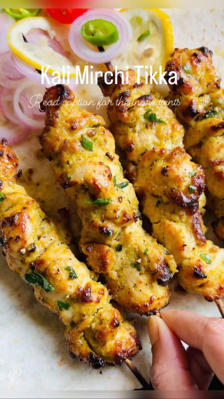 Kali Mirchi Chicken Skewers