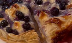 Scrunched Filo Blueberry Cake With Mascarpone