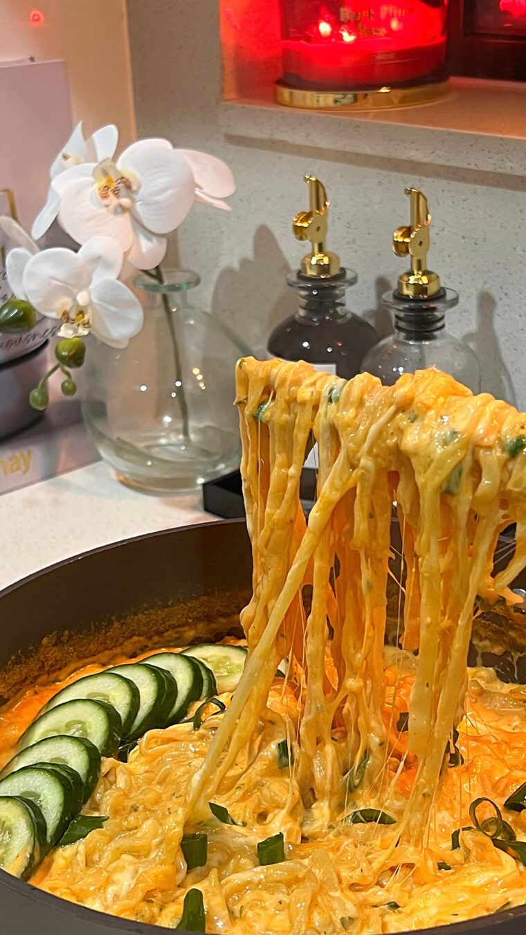 Creamy & Cheesy Carbonara Buldak Ramen