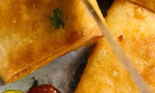 Cheesy Pizza Parcels With Creamy Chicken Fajita Filling - Snacks & Sweets Recipes dari Chicken