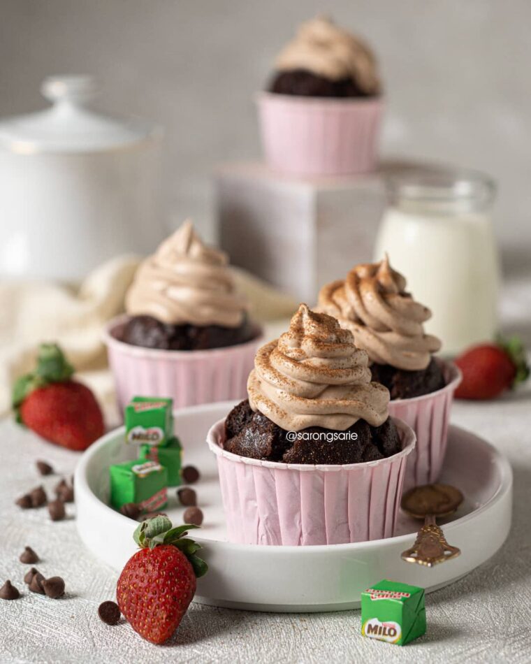 Resep Eggless Cupcake Milo Dari sarongsarie