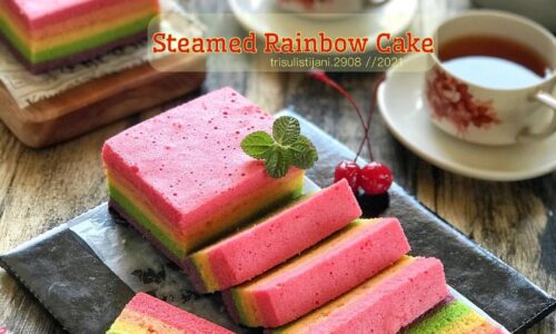 Steamed Rainbow Cake