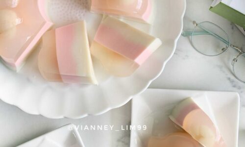 Puding Lychee Coco Pandan - Kue dari Leci