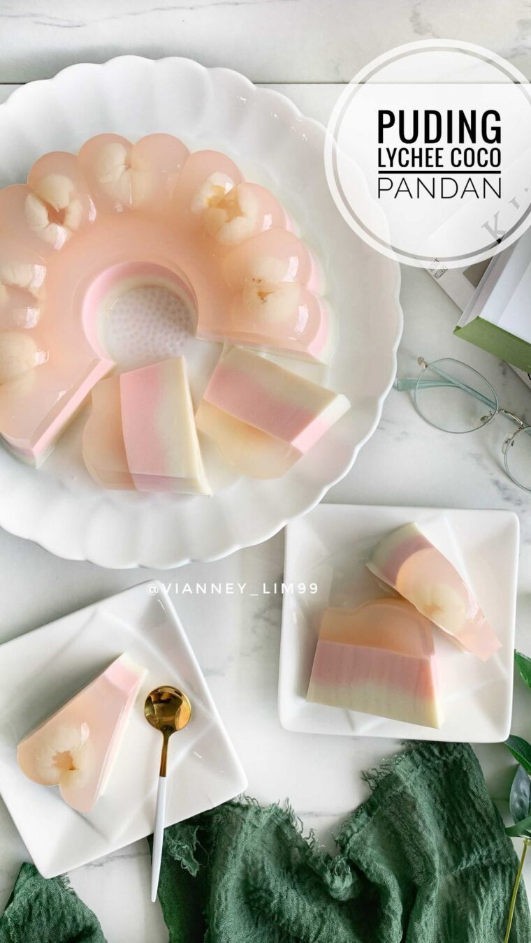Resep Puding Lychee Coco Pandan Dari vianney_lim99