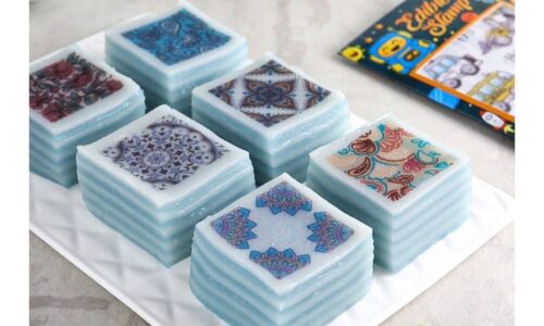 Lapis Batik Bunga Telang - Kue dari Bunga Telang