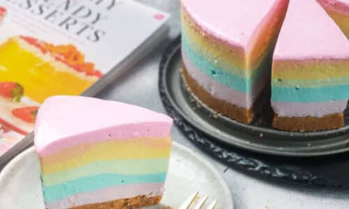 Unbaked Rainbow Cheesecake - Kue dari Gelatin