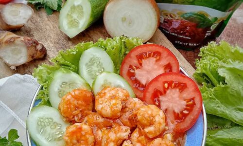Udang Siram Saos Spaghetti
