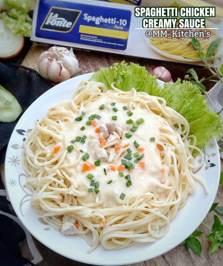 Resep Spaghetti Chicken Creamy Sauce Dari matthewmaureen