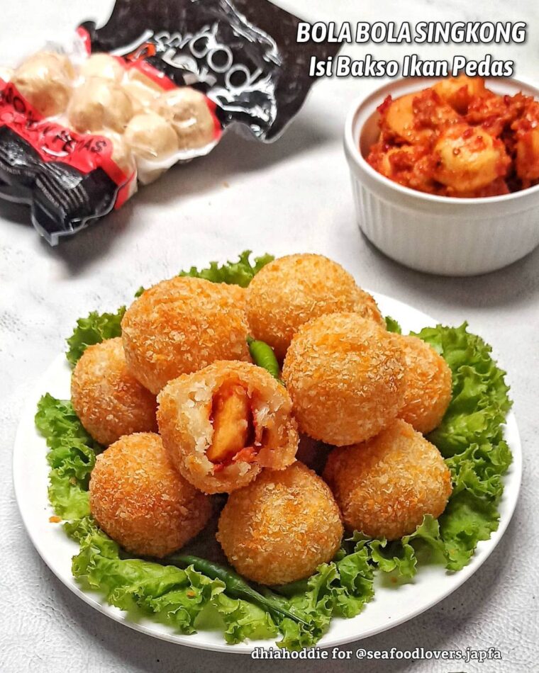 Resep Bola Bola Singkong Isi Bakso Ikan Pedas Dari dhiahoddie