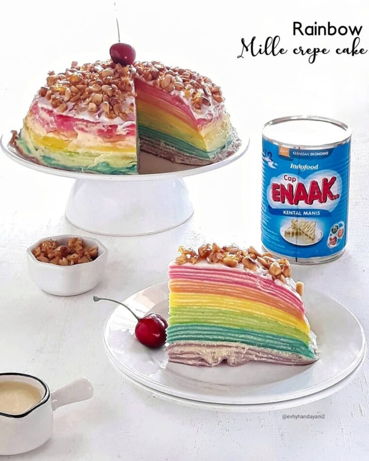 Resep Rainbow Mille Crepe Cake Dari evhyhandayani2