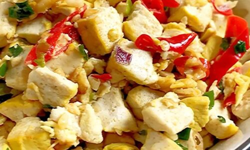 Tumis Tahu Kuning Dan Telur - Masakan dari Tahu Kuning