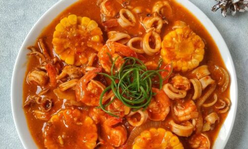 Cumi Dan Udang Saus Padang