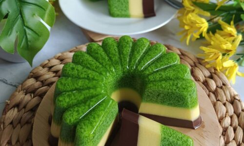 Puding Lumut Mentega Cokelat