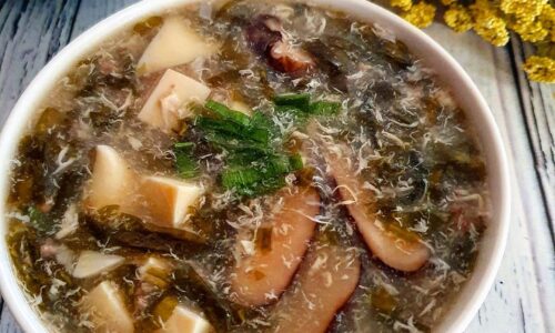Seaweed And Tofu Egg Drop Soup - Masakan dari Rumput Laut