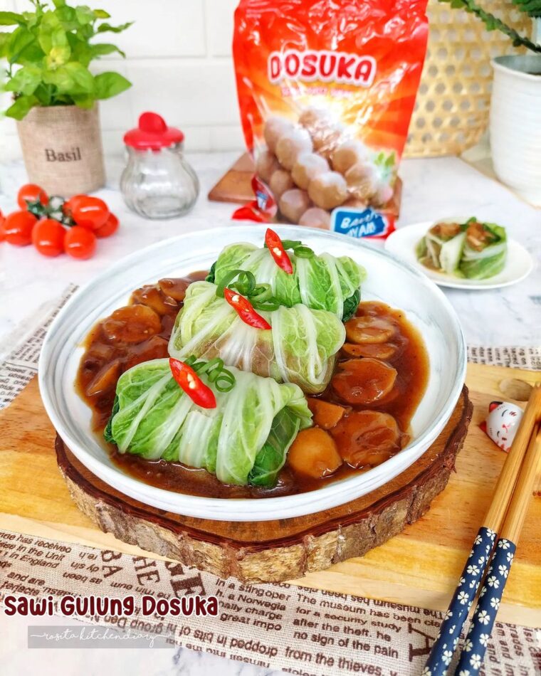 Resep Sawi Gulung Bakso Dosuka Dari rosita_kitchendiary
