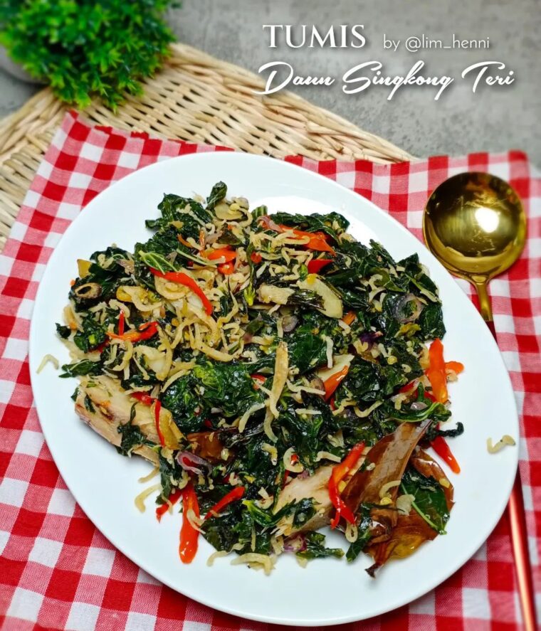 Resep Tumis Daun Singkong Teri Dari lim_henni