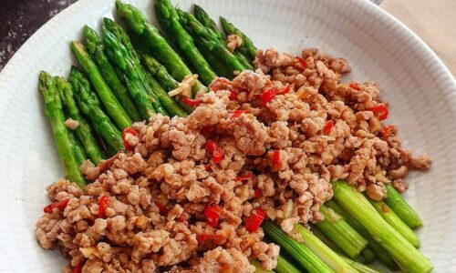 Asparagus Siram Daging - Masakan dari Asparagus
