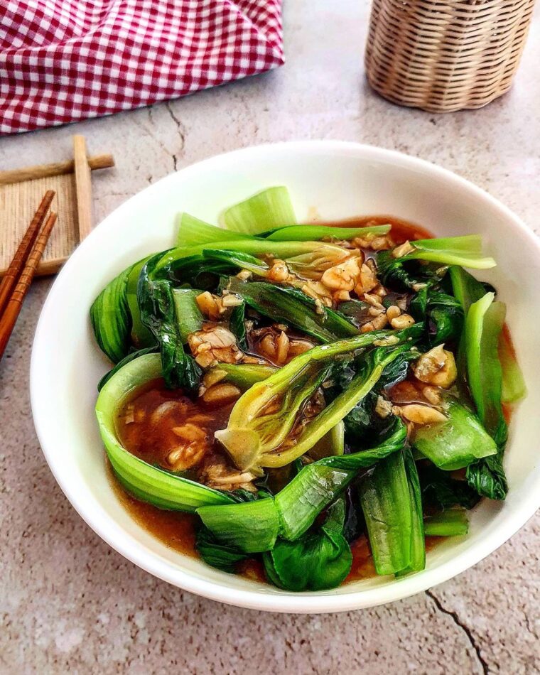 Resep Bokchoy Siram Saus Bawang Putih Dari yscooking