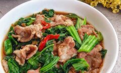 Resep Sawi Pahit Tumis Daging Sukiyaki Dari yscooking