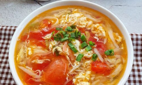 Tomato Egg Drop Soup With Crab Stick