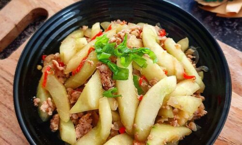 Tumis Ketimun Daging Cincang - Masakan dari Mentimun