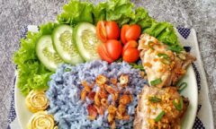 Resep Nasi Uduk Bunga Telang & Ayam Kukus Jahe Dari albiyansmom