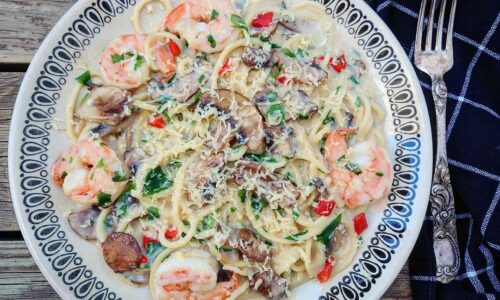 Prawn & Mushroom Spaghetti