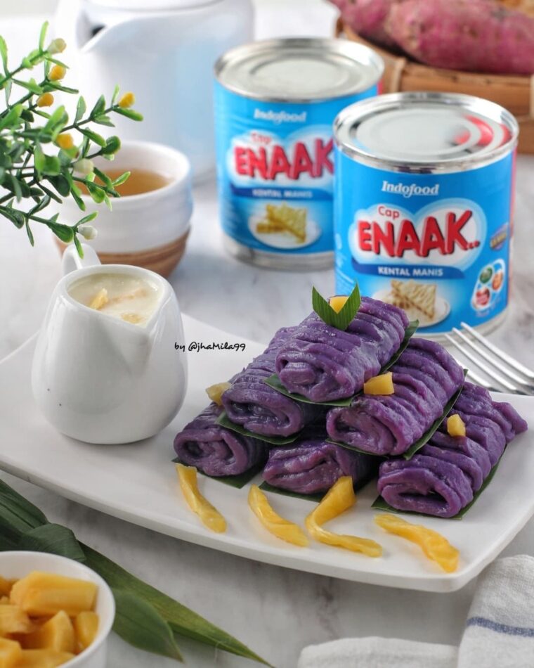 Resep Putu Mayang Ubi Ungu Saus Nangka Dari jhamila99