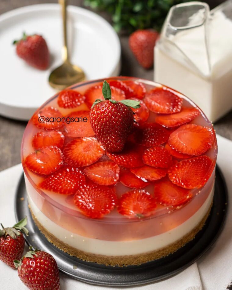 Resep Strawberry Pudding Cake Dari sarongsarie