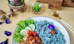 Resep Tenggiri Steak With Blue Rice Dari albiyansmom