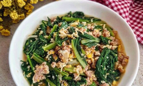 Tumis Caisim Daging Cincang