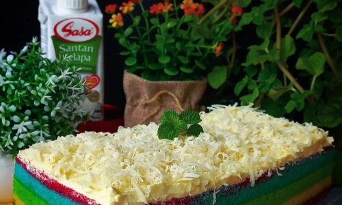 Cassava Rainbow Cake