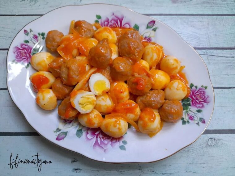 Resep Telur Bakso Pedas Gurih Dari fifinimartiyana