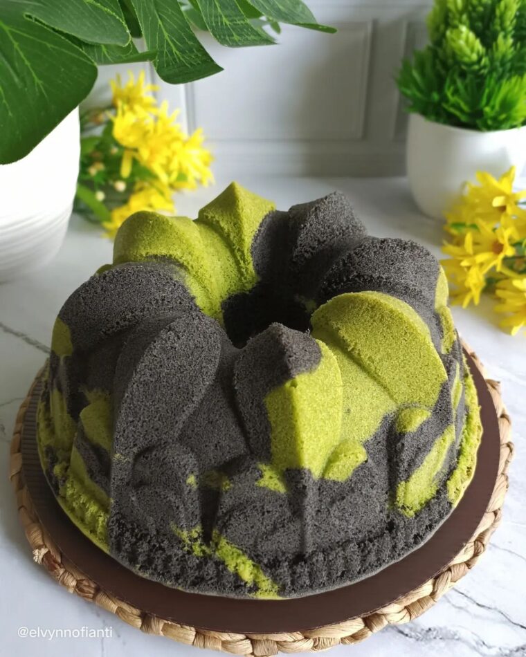 Resep Marmer Cake Pandan Ketan Hitam Dari elvynnofianti
