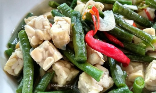 Tumis Kacang Panjang Tempe - Masakan dari Kacang Panjang