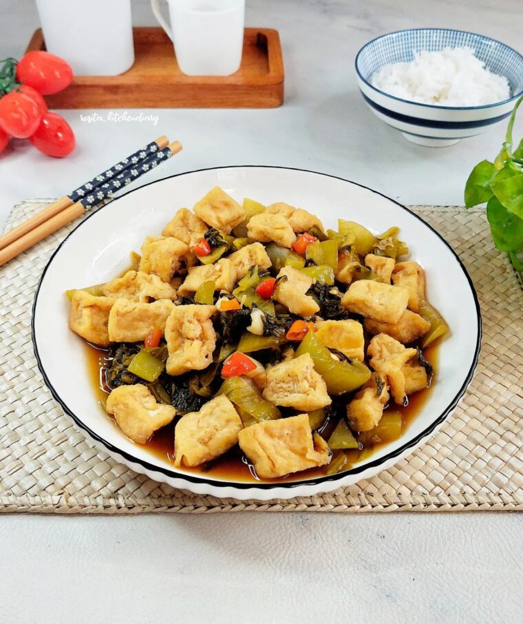 Resep Tumis Sawi Asin Tahu Dari rosita_kitchendiary