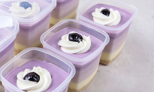 Unbake Taro Cheesecake - Kue dari Gelatin