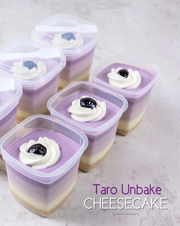 Resep Unbake Taro Cheesecake Dari dhora_kusumadewi